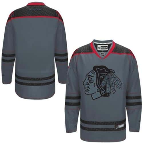 Blackhawks Blank Charcoal Cross Check Fashion Stitched Jersey