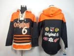 NHL Original 6 Teams Black Sawyer Hooded Sweatshirt Stitched Jersey
