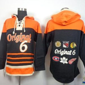 NHL Original 6 Teams Black Sawyer Hooded Sweatshirt Stitched Jersey