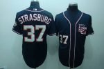 Nationals #37 Stephen Strasburg Blue Stitched Jersey