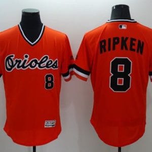 Orioles #8 Cal Ripken Orange Flexbase Authentic Collection Cooperstown Stitched Jersey