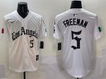 Los Angeles Dodgers #5 Freddie Freeman White Mexico 2025 LA Gothic Style With Fernando Patch Vapor Premier Limited Stitched Jersey