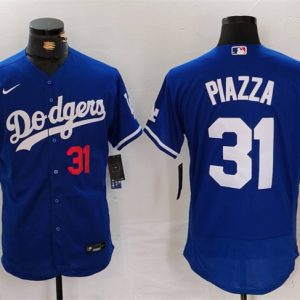 Los Angeles Dodgers #31 Mike Piazza Blue Flex Base Stitched Jersey