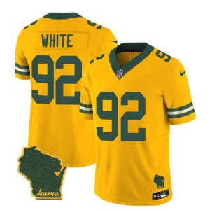 Green Bay Packers #92 Reggie White Gold 2023 F.U.S.E. Home Patch Vapor Untouchable Limited Stitched Jersey