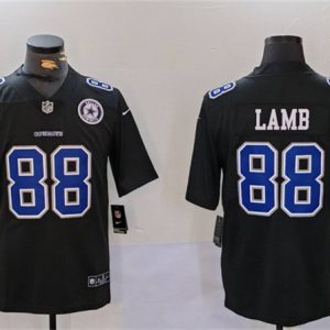 Dallas Cowboys #88 CeeDee Lamb Black Throwback With Patch Vapor Untouchable Limited Stitched Jersey