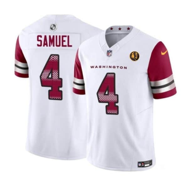 Washington Commanders #4 Curtis Samuel White 2023 F.U.S.E. With John Madden Patch Vapor Limited Stitched Jersey
