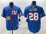 National League #28 Matt Olson Blue 2025 All-Star Edition Limited Stitched Jersey