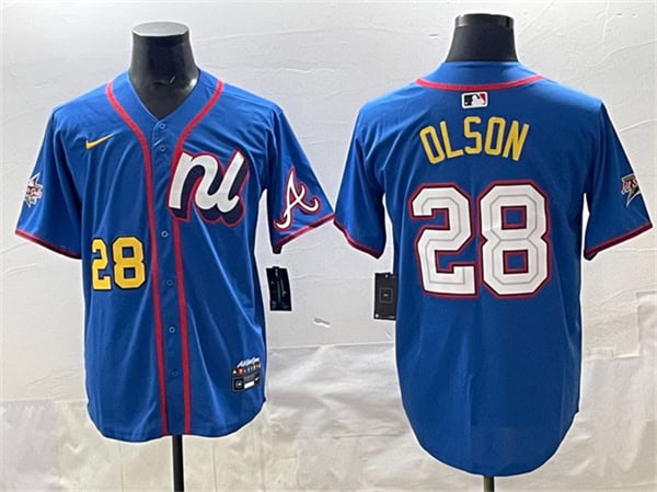 National League #28 Matt Olson Blue 2025 All-Star Edition Limited Stitched Jersey