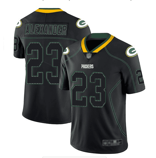 Green Bay Packers #23 Jaire Alexander Black Lights Out Color Rush Limited Stitched Jersey