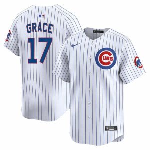 Chicago Cubs #17 Mark Grace White Home Limited Stitched Jersey