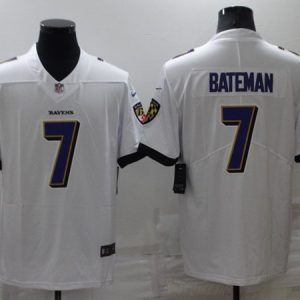 Baltimore Ravens #7 Rashod Bateman White Vapor Untouchable Limited Stitched Jersey