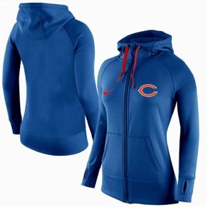 Nike Chicago Bears Full-Zip Performance Hoodie Blue