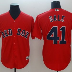 Boston Red Sox #41 Chris Sale Majestic Scarlet Cool Base Player Stitched Jersey