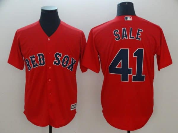Boston Red Sox #41 Chris Sale Majestic Scarlet Cool Base Player Stitched Jersey