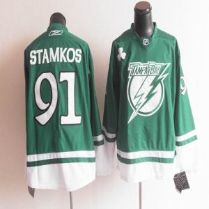 Lightning St Patty's Day #91 Steven Stamkos Green Stitched Jersey