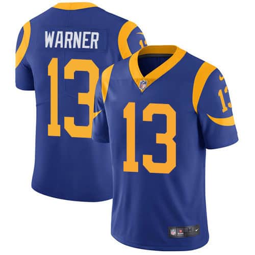 Los Angeles Rams #13 Kurt Warner Royal Blue Vapor Untouchable Limited Stitched Jersey