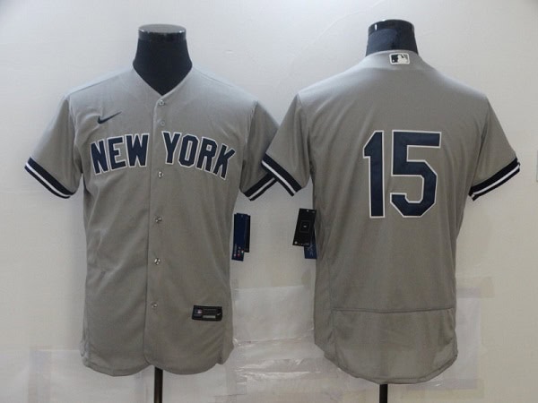 New York Yankees #15 Thurman Munson Grey Flex Base Stitched Jersey