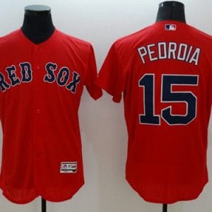 Red Sox #15 Dustin Pedroia Red Flexbase Authentic Collection Stitched Jersey