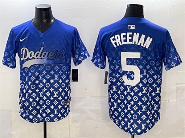 Los Angeles Dodgers #5 Freddie Freeman Blue Limited Stitched Jersey