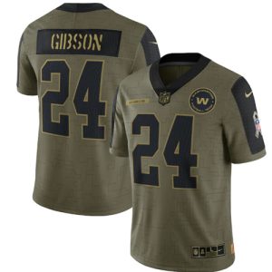Washington Football Team #24 Antonio Gibson 2021 Olive Salute To Service Limited Stitched Jersey