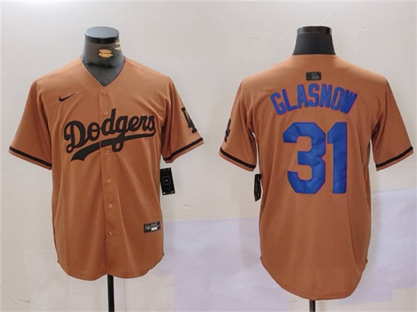 Los Angeles Dodgers #31 Mike Piazza Brown Cool Base Stitched Jersey