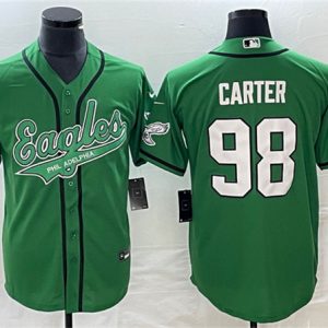 Philadelphia Eagles #98 Jalen Carter Green Cool Base Stitched Jersey