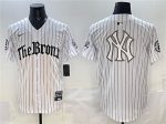 New York Yankees Team Big Logo White Pinstripe 'Gothic Legacy Edition' Vapor Premier Limited Stitched Jersey