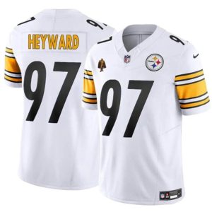 Pittsburgh Steelers #97 Cameron Heyward White 2024 F.U.S.E. With Walter Payton Patch Vapor Limited Stitched Jersey