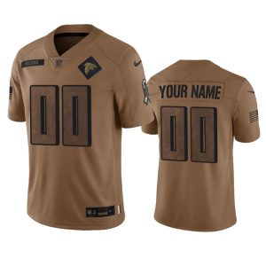 Atlanta Falcons Custom 2023 Brown Salute To Setvice Limited Stitched Jersey