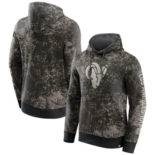 Los Angeles Rams Black Gray Blackout Tonal Pullover Hoodie