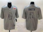 Philadelphia Eagles #6 DeVonta Smith Gray 2025 Super Bowl LIX Patch Atmosphere Fashion Vapor Untouchable Limited Stitched Jersey