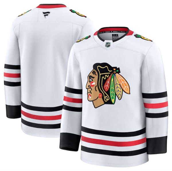 Chicago Blackhawks Blank White 2024-25 Away Stitched Jersey