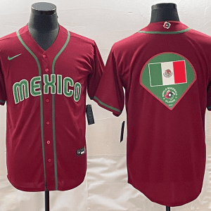 Mexico 2023 Red World Big Logo Classic Stitched Jersey