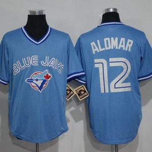 Blue Jays #12 Roberto Alomar Light Blue Cooperstown Throwback Stitched Jersey