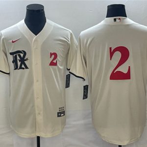 Texas Rangers #2 Marcus Semien Cream 2023 City Connect With Patch Stitched Jersey