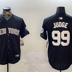 New York Yankees #99 Aaron Judge Black With Patch Limited Stitched Jersey