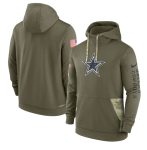 Dallas Cowboys 2022 Olive Salute To Service Therma Performance Pullover Hoodie
