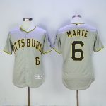 Pirates #6 Starling Marte Grey Flexbase Authentic Collection Stitched Jersey