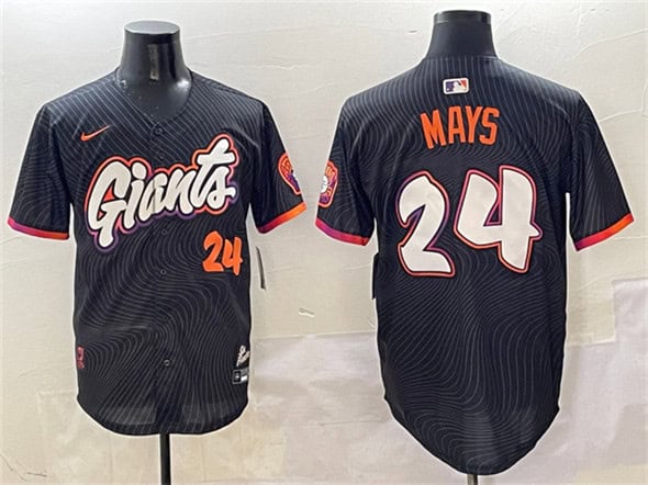 San Francisco Giants #24 Willie Mays Anthracite 2025 City Connect Limited Stitched Jersey