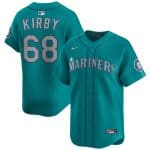 Seattle Mariners #68 George Kirby Aqua Limited Stitched Jersey