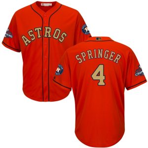 Houston Astros #4 George Springer Orange 2018 Gold Program Cool Base Stitched Jersey