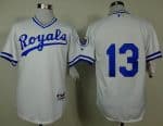 Royals #13 Salvador Perez White 1974 Turn Back The Clock Stitched Jersey