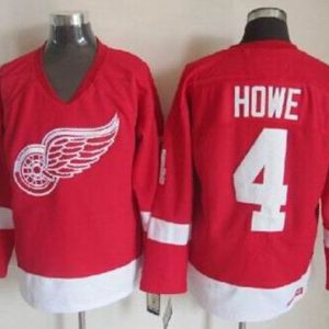 Red Wings #4 Gordie Howe Red CCM Throwback Stitched Jersey
