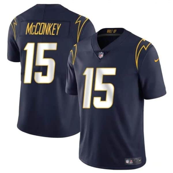 Los Angeles Chargers #15 Ladd McConkey Navy 2024 Draft Vapor Limited Stitched Jersey