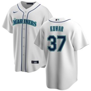 Seattle Mariners #37 Jackson Kowar White Cool Base Stitched Jersey