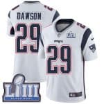 New England Patriots #29 Duke Dawson White Super Bowl LIII Vapor Untouchable Limited Stitched Jersey
