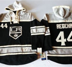 Kings #44 Robyn Regehr Black Sawyer Hooded Sweatshirt Stitched Jersey