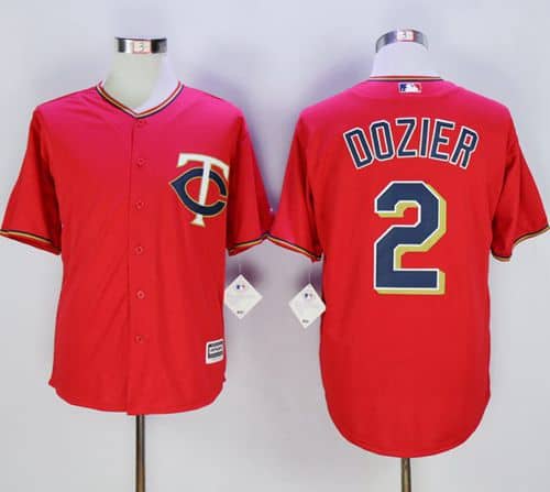 Twins #2 Brian Dozier Red New Cool Base Stitched Jersey