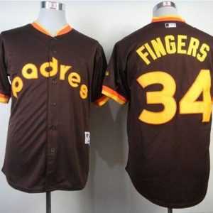 Padres #34 Rollie Fingers Coffee 1984 Turn Back The Clock Stitched Jersey