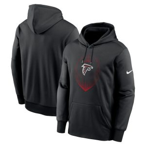 Atlanta Falcons Black Icon Performance Pullover Hoodie